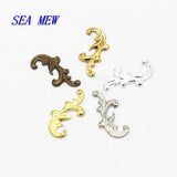 200 PCS 8*17mm Metal Brass Filigree Flowers Slice DIY Jewelry Making