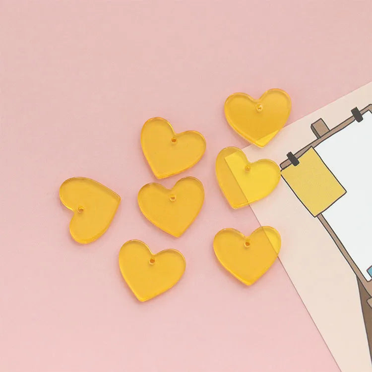 20PCS Acrylic Heart Round Pentagram Charms Pendant for Earring Jewelry Making
