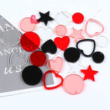20PCS Acrylic Heart Round Pentagram Charms Pendant for Earring Jewelry Making