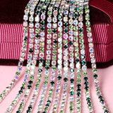 2mm Crystal Sew Metal Claw Rhinestone Chains Art Decoration Mixed