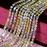 2mm Crystal Sew Metal Claw Rhinestone Chains Art Decoration Mixed