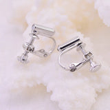 40 PCS Metal Ear Clip Base Setting for Jewelry Making