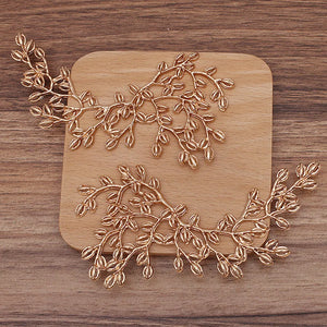 5 Pairs Retro Palace Bride Headwear Metal Leaf Branch Accessories