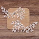 5 Pairs Retro Palace Bride Headwear Metal Leaf Branch Accessories