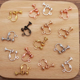 50PCS 13x19mm Copper Ear Clip Base Setting Various Colors Earrings DIY Jewelry