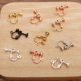 50PCS 13x19mm Copper Ear Clip Base Setting Various Colors Earrings DIY Jewelry