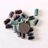 50 PCS Cylinder Porcelain Ceramic DIY Hole Beads Jewelry Making