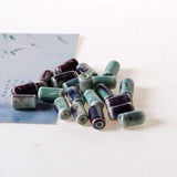 50 PCS Cylinder Porcelain Ceramic DIY Hole Beads Jewelry Making