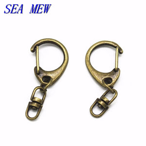 50PCS Antique Bronze Vintage Style D Lobster Clasp Key