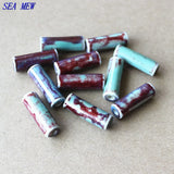 50PCS 8mm*17mm Mixed Cylinder Porcelain Ceramic Spacer Beads 2.5mm Hole DIY