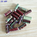 50PCS 8mm*17mm Mixed Cylinder Porcelain Ceramic Spacer Beads 2.5mm Hole DIY