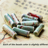 50PCS 8mm*17mm Mixed Cylinder Porcelain Ceramic Spacer Beads 2.5mm Hole DIY