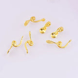 50PCS Gold Ear Clip For Women,Copper Earrings Base Setting
