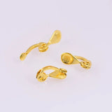 50PCS Gold Ear Clip For Women,Copper Earrings Base Setting