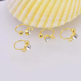 50PCS Gold Crystal Rhinestone Earrings Base Setting