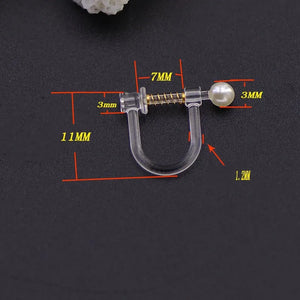 50PCS Steel Spring Pearl Ear Clip Jewelry Making DIY Component