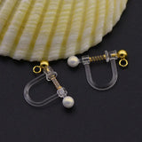 50PCS Steel Spring Pearl Ear Clip For Jewelry Making
