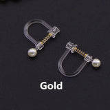 50PCS Steel Spring Pearl Ear Clip Jewelry Making DIY Component