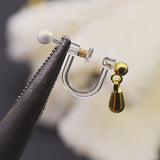 50PCS Steel Spring Pearl Ear Clip For Jewelry Making