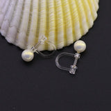50PCS Steel Spring Pearl Ear Clip Jewelry Making DIY Component