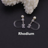 50PCS Steel Spring Pearl Ear Clip Jewelry Making DIY Component