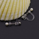 50PCS Steel Spring Pearl Ear Clip For Jewelry Making