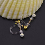 50PCS Steel Spring Pearl Ear Clip For Jewelry Making