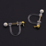 50PCS Steel Spring Pearl Ear Clip For Jewelry Making
