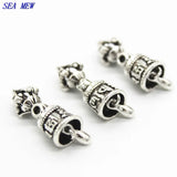 Antique Silver Vajra Bell Charms Spacer Beads DIY Jewelry Making