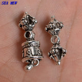 Antique Silver Vajra Bell Charms Spacer Beads DIY Jewelry Making