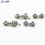 Antique Silver Vajra Bell Charms Spacer Beads DIY Jewelry Making