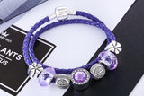Purple Beads Eternal Love Charm Bracelet Bangle