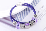 Purple Beads Eternal Love Charm Bracelet Bangle