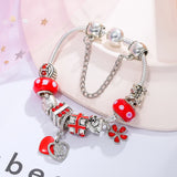 Red Heart Charm Bracelet Red Crystal Gift Wrap Bangle Jewelry