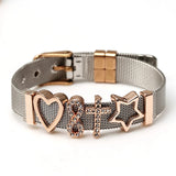 Stainless Steel Mesh Charm Bracelet for Women Men