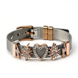 Stainless Steel Mesh Charm Bracelet for Women Men