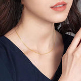SENLISSi 18K Gold Necklace Box Chain Choker Silver 925 Jewelry Neck Gift