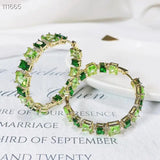 SENYU Zirconia Hoop Earrings Paved Full Crystal Circle CZ Jewelry