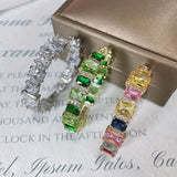 SENYU Zirconia Hoop Earrings Paved Full Crystal Circle CZ Jewelry