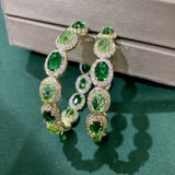 SENYU Sparkling Zirconia Hoop Earrings Full Crystal CZ Jewelry