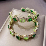SENYU Sparkling Zirconia Hoop Earrings Full Crystal CZ Jewelry