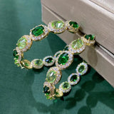 SENYU Sparkling Zirconia Hoop Earrings Full Crystal CZ Jewelry