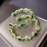 SENYU Sparkling Zirconia Hoop Earrings Full Crystal CZ Jewelry
