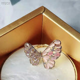 SENYU Butterfly Zirconia Ring Women Jewelry