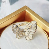SENYU Butterfly Zirconia Ring Women Jewelry