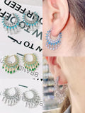 SENYU Micro-inlay CZ Tassel Water Drop Earring