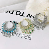 SENYU Micro-inlay CZ Tassel Water Drop Earring
