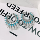 SENYU Micro-inlay CZ Tassel Water Drop Earring