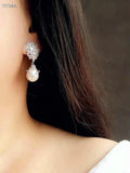 SENYU Water Drop Pearl Earrings High Zirconia Jewelry