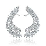Lady's CZ Crystal Angel Wing Ear Sweep Cuff Earrings